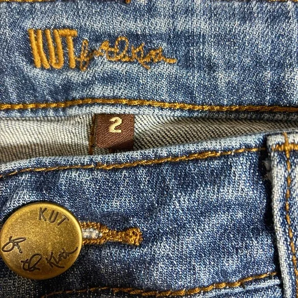 Kut‎ From The Kloth Gidget Frey Shorts Women Size 2/28x4 Blue Mid Rise Whiskered - Picture 5 of 7